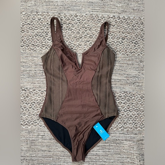 Cupshe Chocolate V - Wire One Piece Medium BNWT - Picture 6 of 6